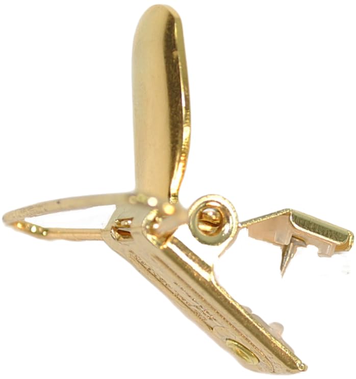 Hold-Up Gold No-Slip clip on a 12-inch suspender, secure grip and elegant finish