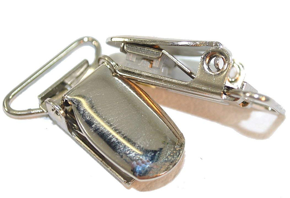 Hold-Up Suspender Co. center-pin closeup demonstrates secure locking for thick fabrics.