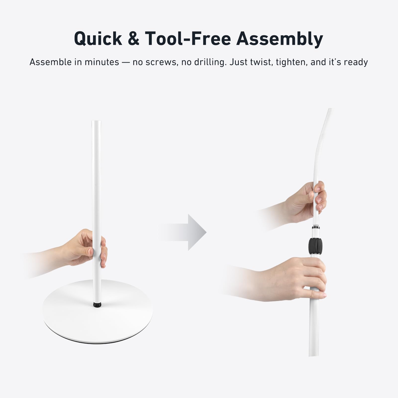 Holicfun aluminum alloy construction keeps it lightweight yet sturdy.