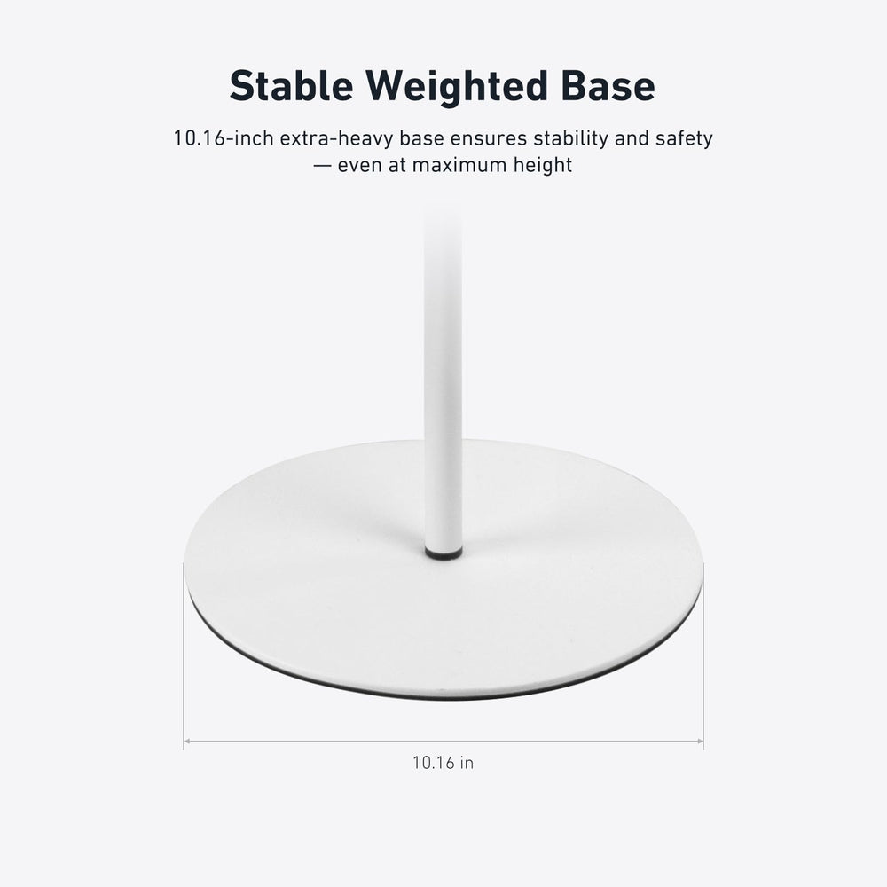 10.16-inch weighted base keeps the Holicfun stand steady near the crib.