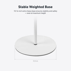 10.16-inch weighted base keeps the Holicfun stand steady near the crib.