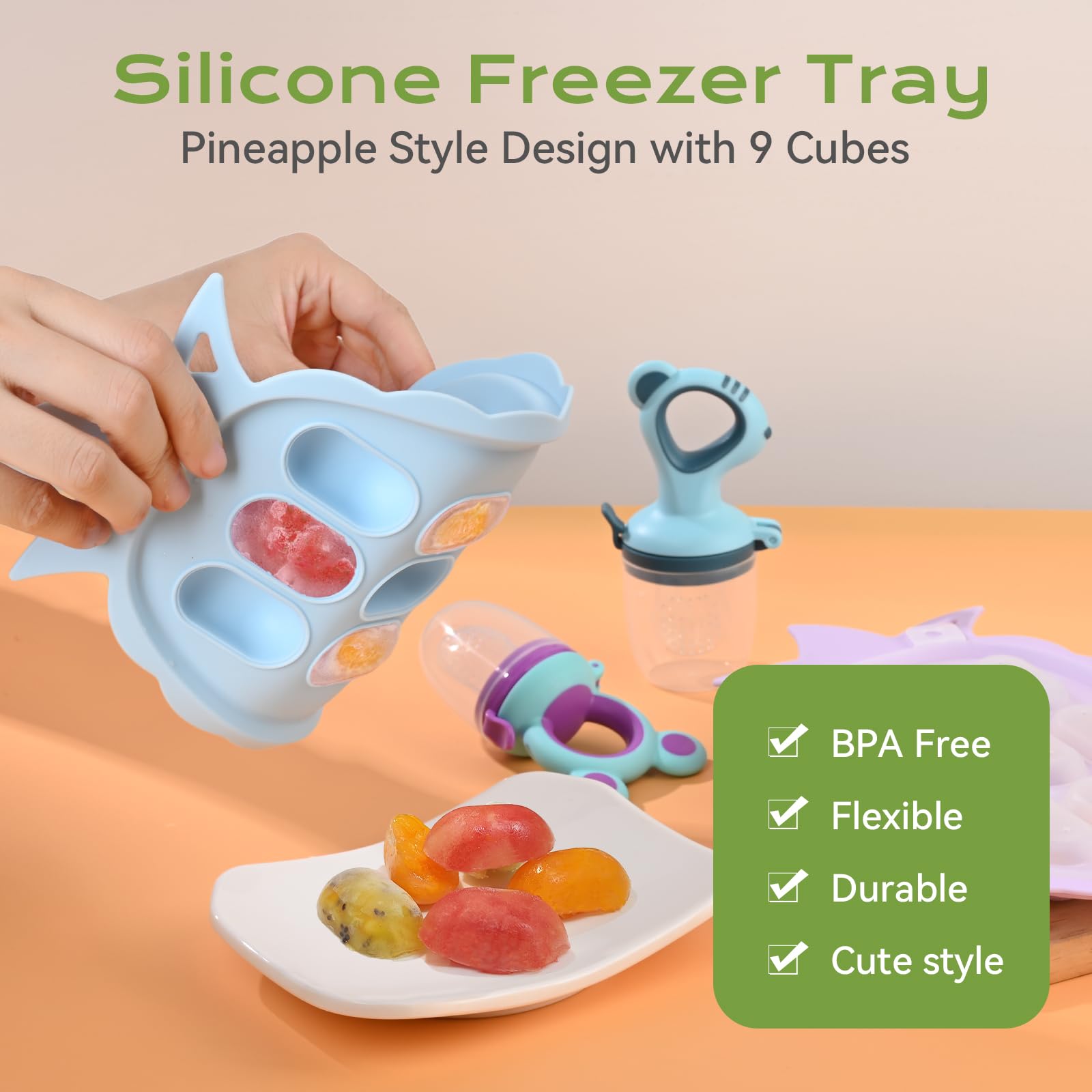 Holinduk feeder with interchangeable pouches for easy filling