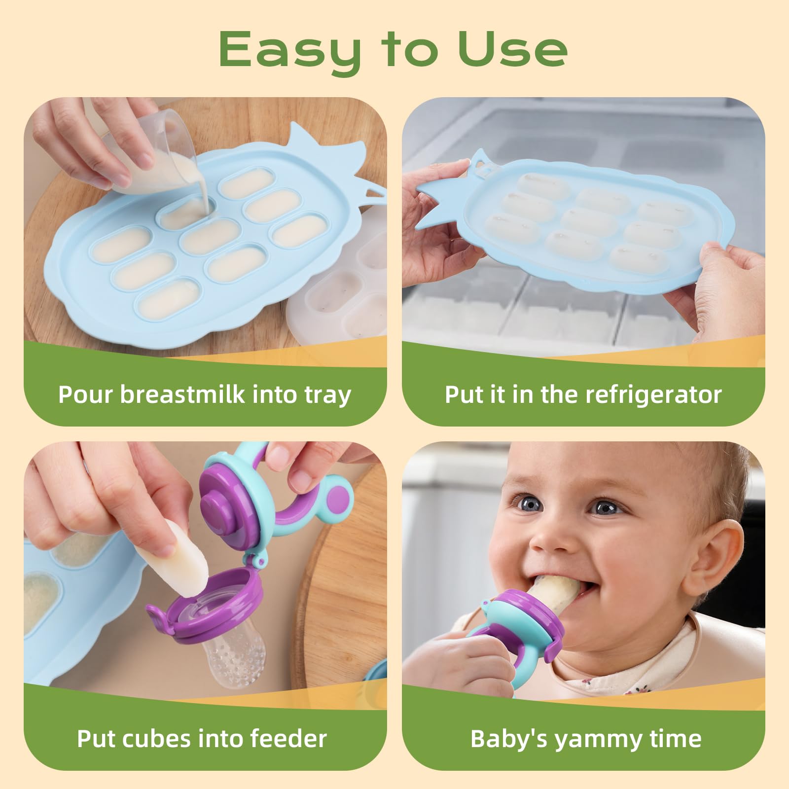 Holinduk silicone feeder featuring teether for soothing gums