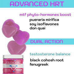 Holistic MD HRT gummies close-up highlighting chewy texture.