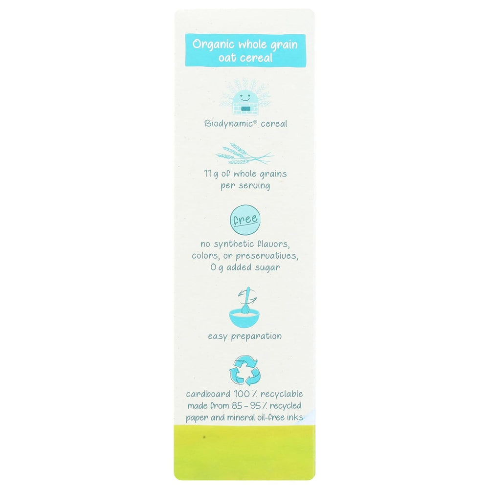 Holle baby cereal label shows non-GMO and additive-free ingredients.