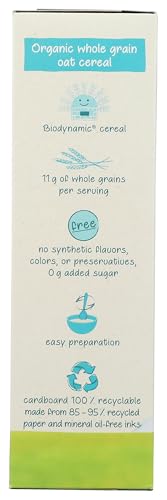 Holle Organic Oat Cereal suitable from 6 months for textured feeding milestones.