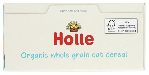 Holle Oat Cereal produced in Germany under EU organic standards and sustainable farming.