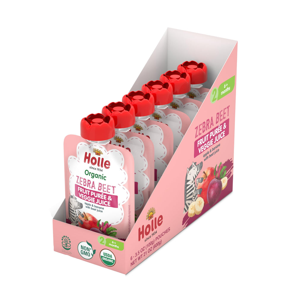 Holle six months plus label indicates suitability for early weaning choices
