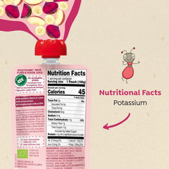 Holle Zebra beet puree open pouch enables easy on the go feeding for busy families