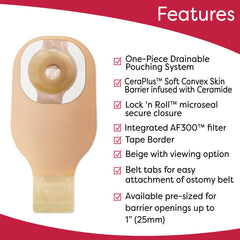 Hollister 8962 pouch side view highlights Lock 'n Roll microseal closure.