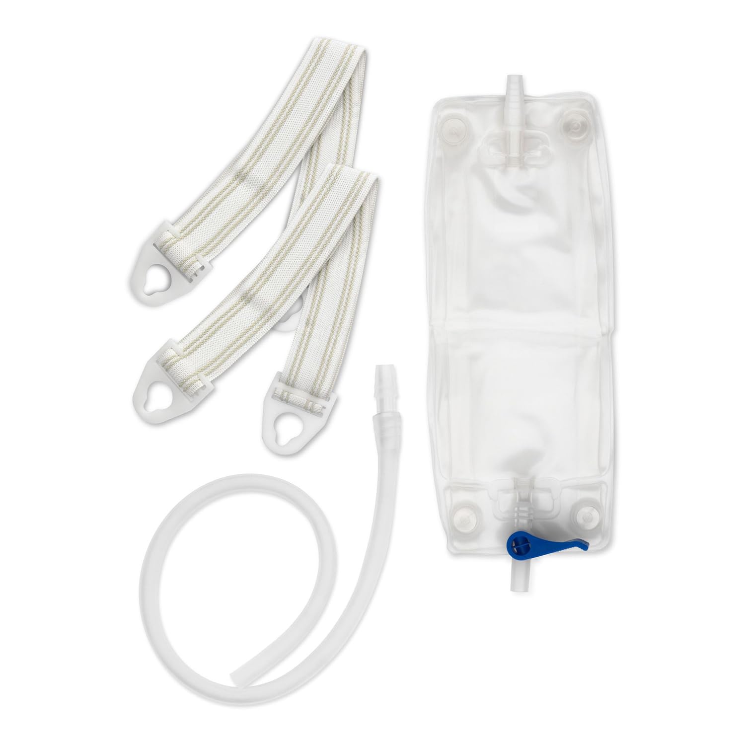 Hollister 9349 leg bag highlighting anti-reflux valve and easy drain design.