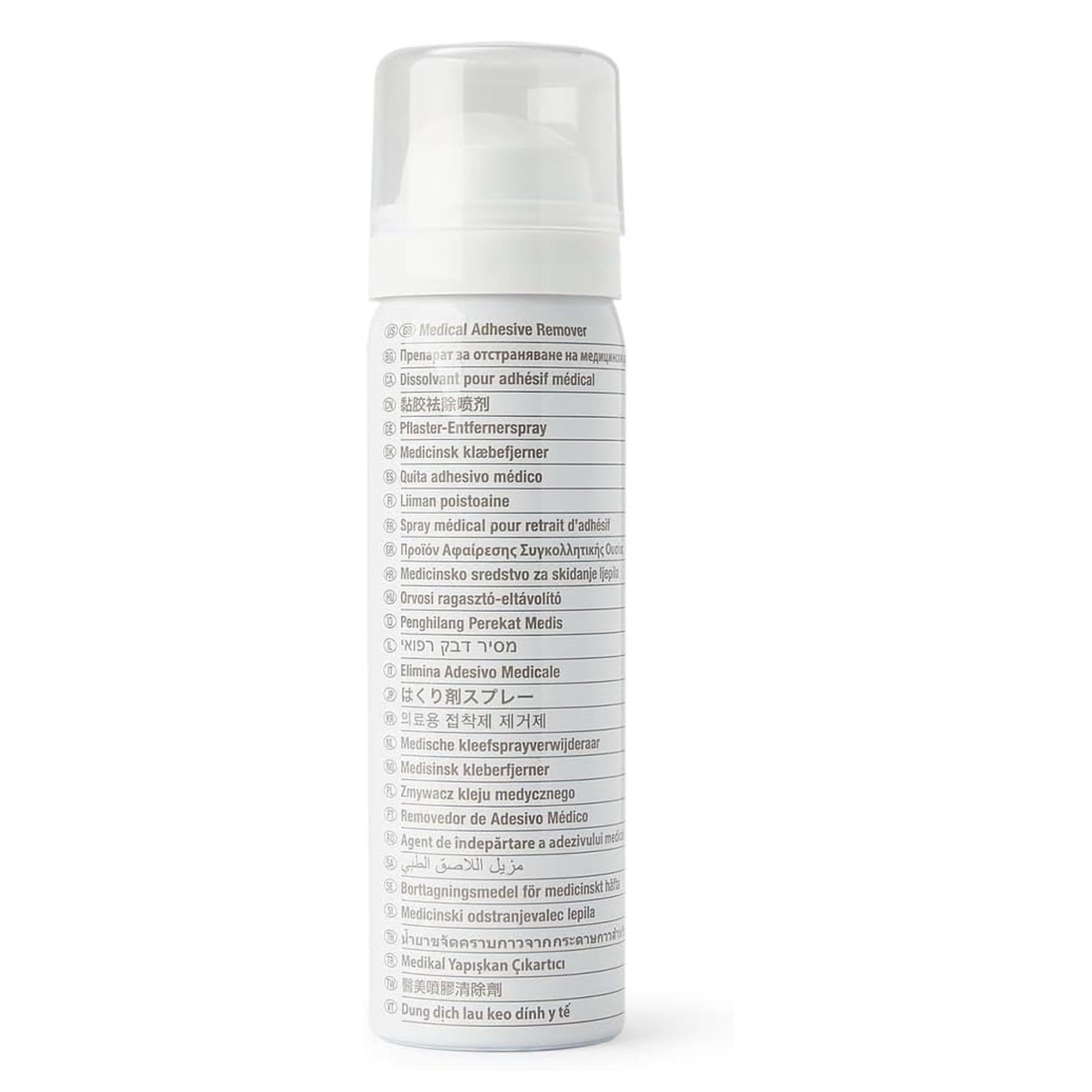 Hollister Adapt spray demonstrates sting-free formulation for gentle removal.