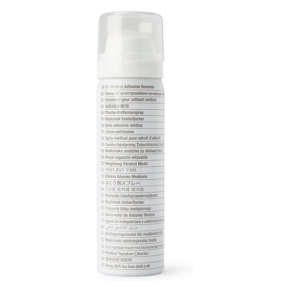 Hollister Adapt spray demonstrates sting-free formulation for gentle removal.