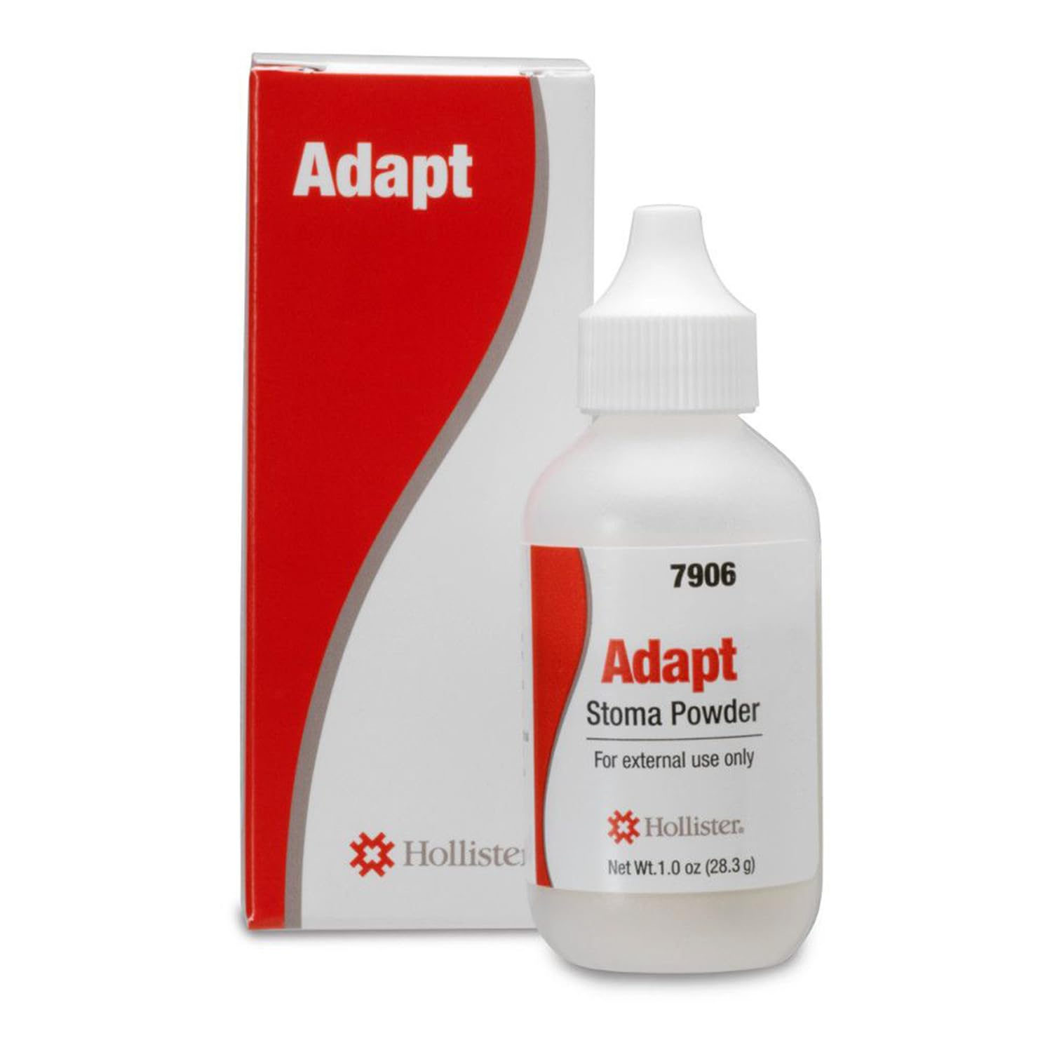 Applying Hollister Adapt Powder to skin around the stoma for dryness and protection