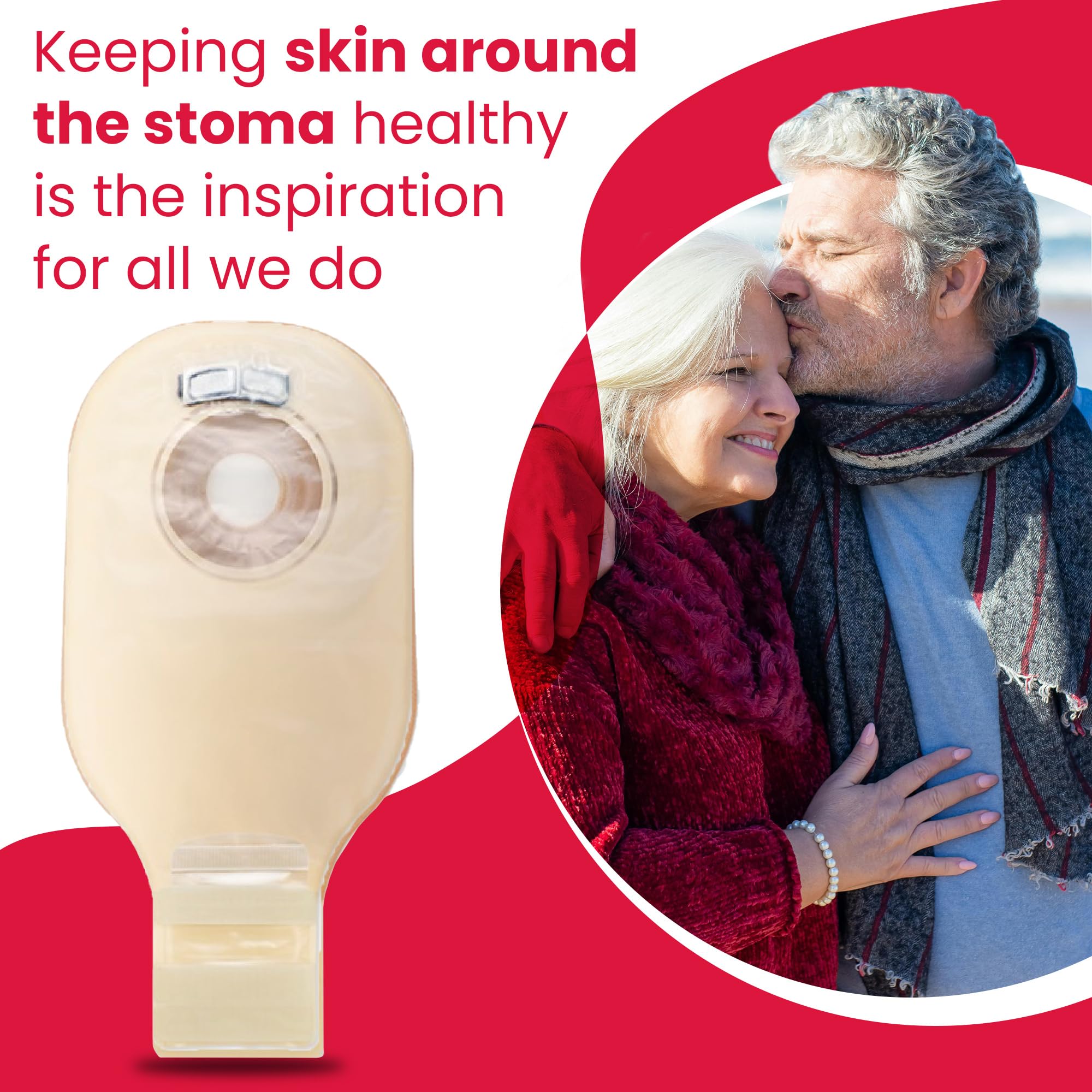 Hollister CeraPlus Soft Convex pouch supports skin moisture barrier.