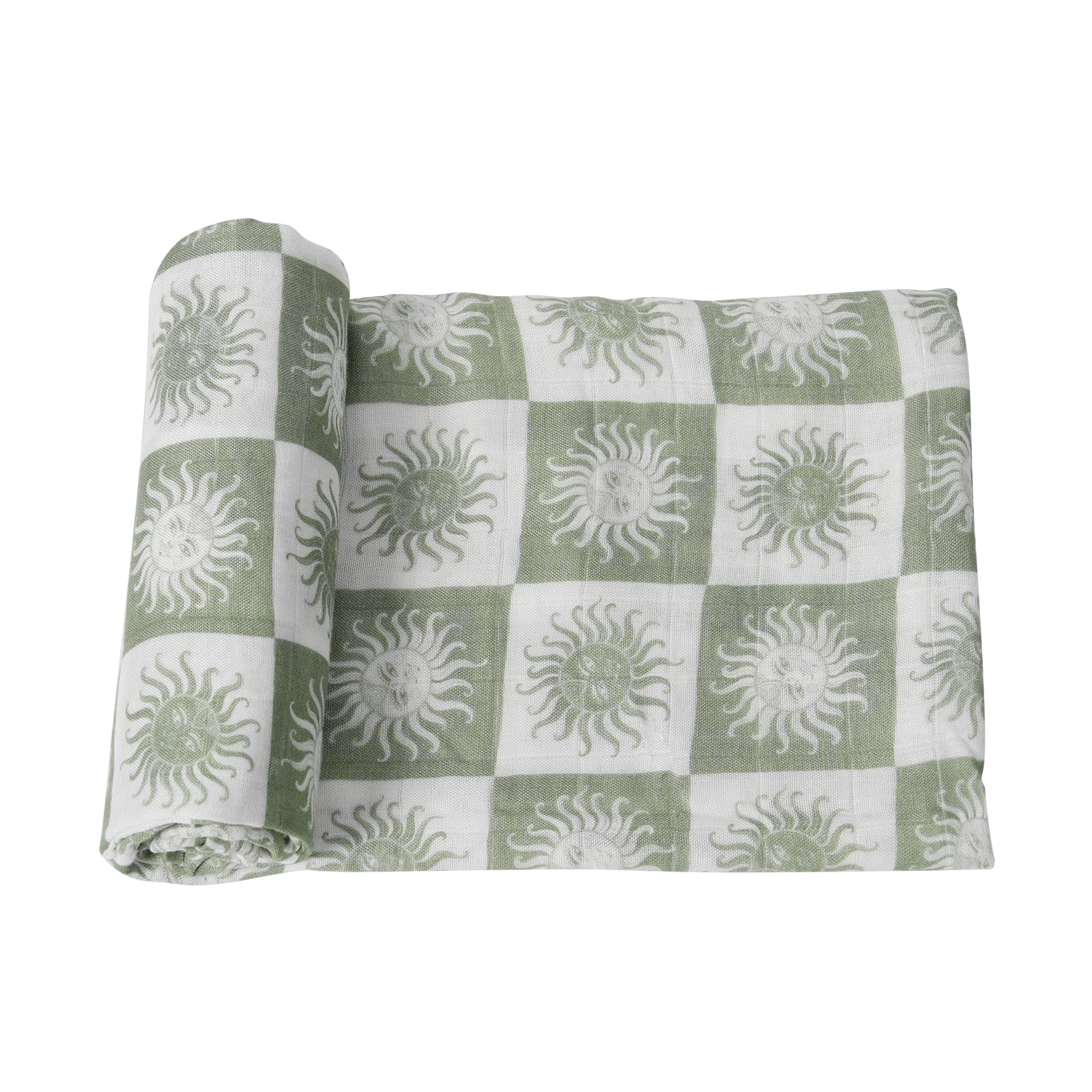 Hollyoo muslin swaddle blanket with checkered design, breathable comfort for baby