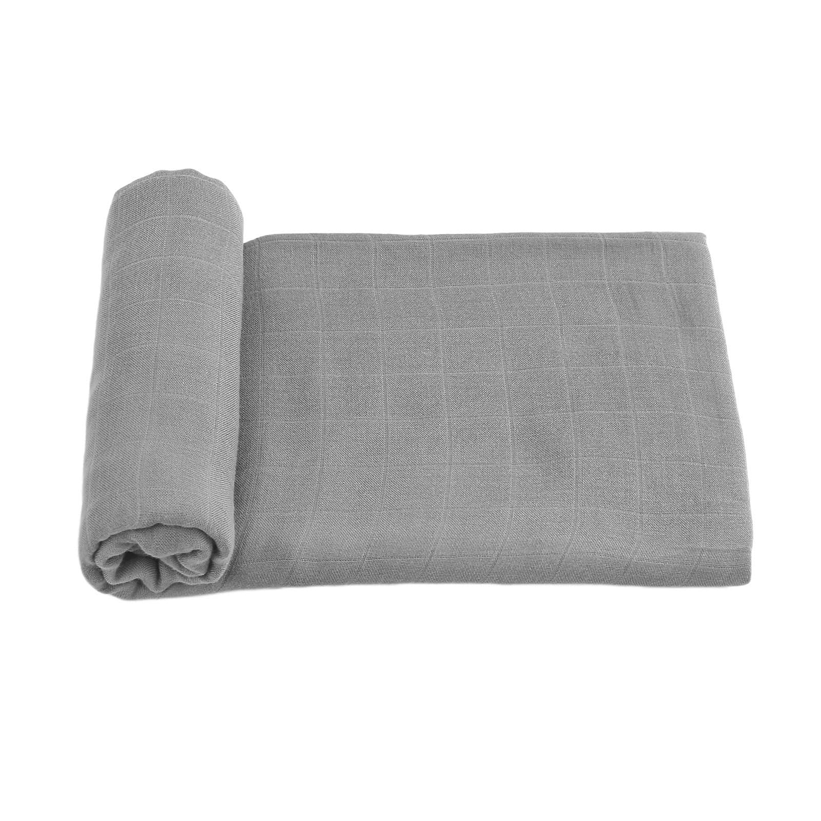 Hollyoo gray swaddle in nursery setting demonstrates unisex design.