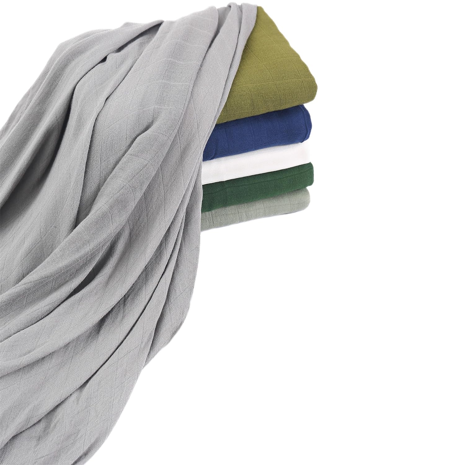 Hollyoo gift-ready swaddle blanket in gray for baby shower.