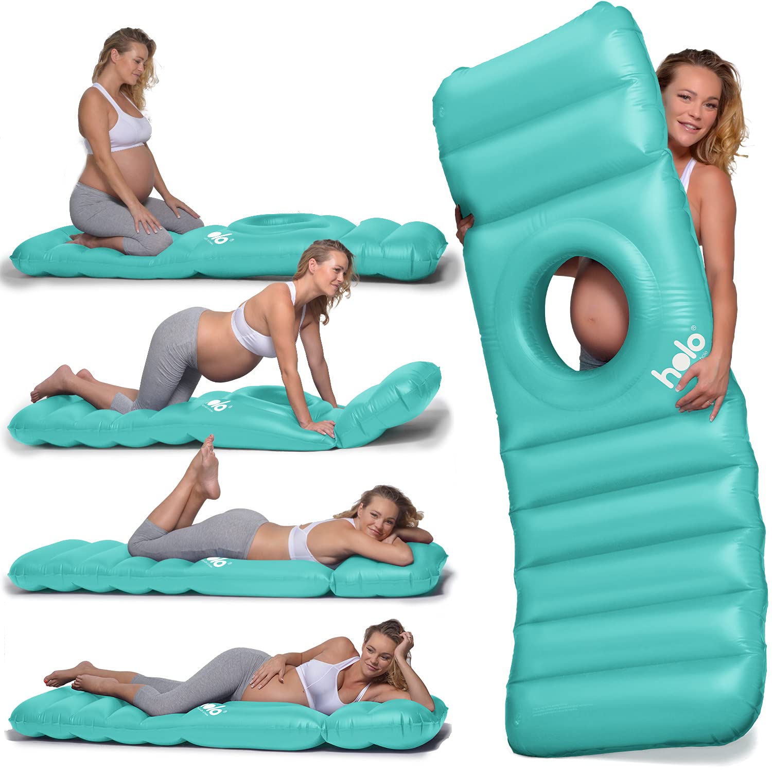 HOLO inflatable pregnancy pillow with hole supports front sleeping comfort