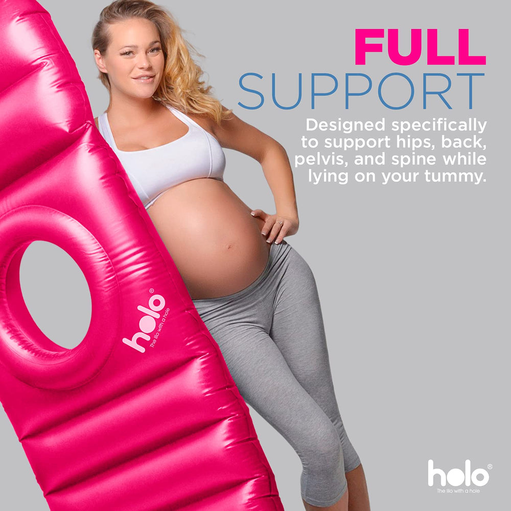 HOLO pillow with two inflatable sections and safety valves for safe use.