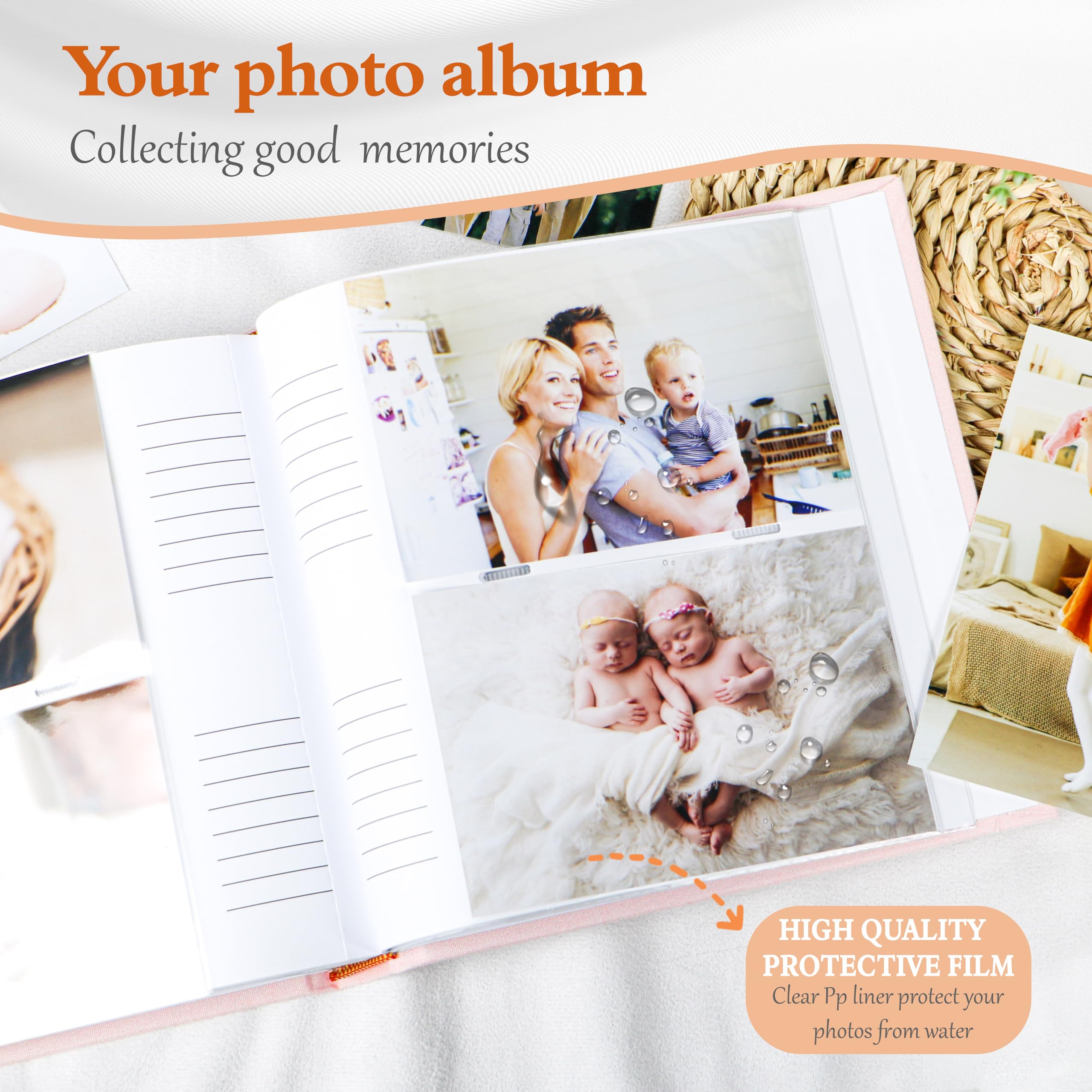 Holoary Linen hardcover with hot stamping for a premium, tactile keepsake.