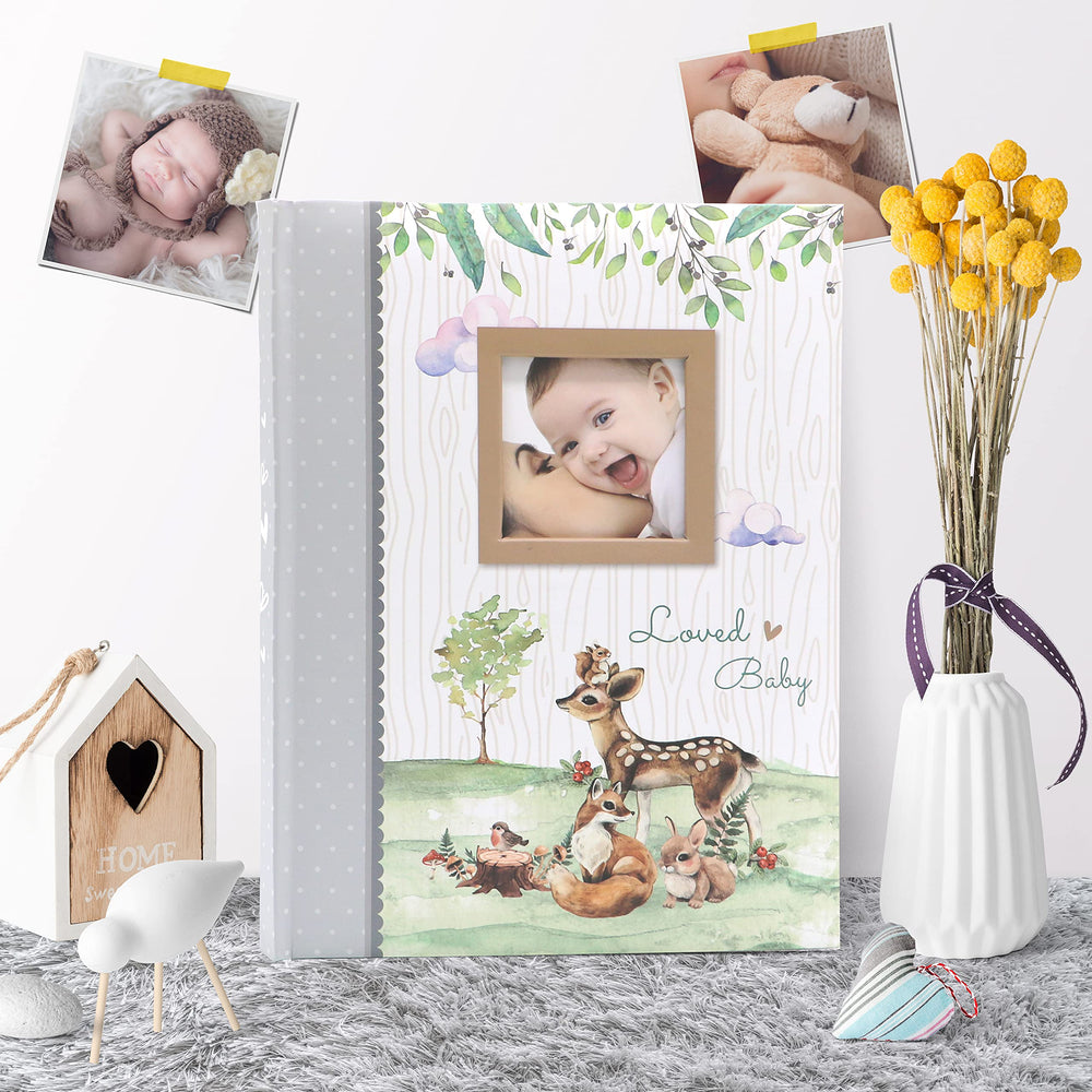 Growth chart and milestone sections help track five years of memories.