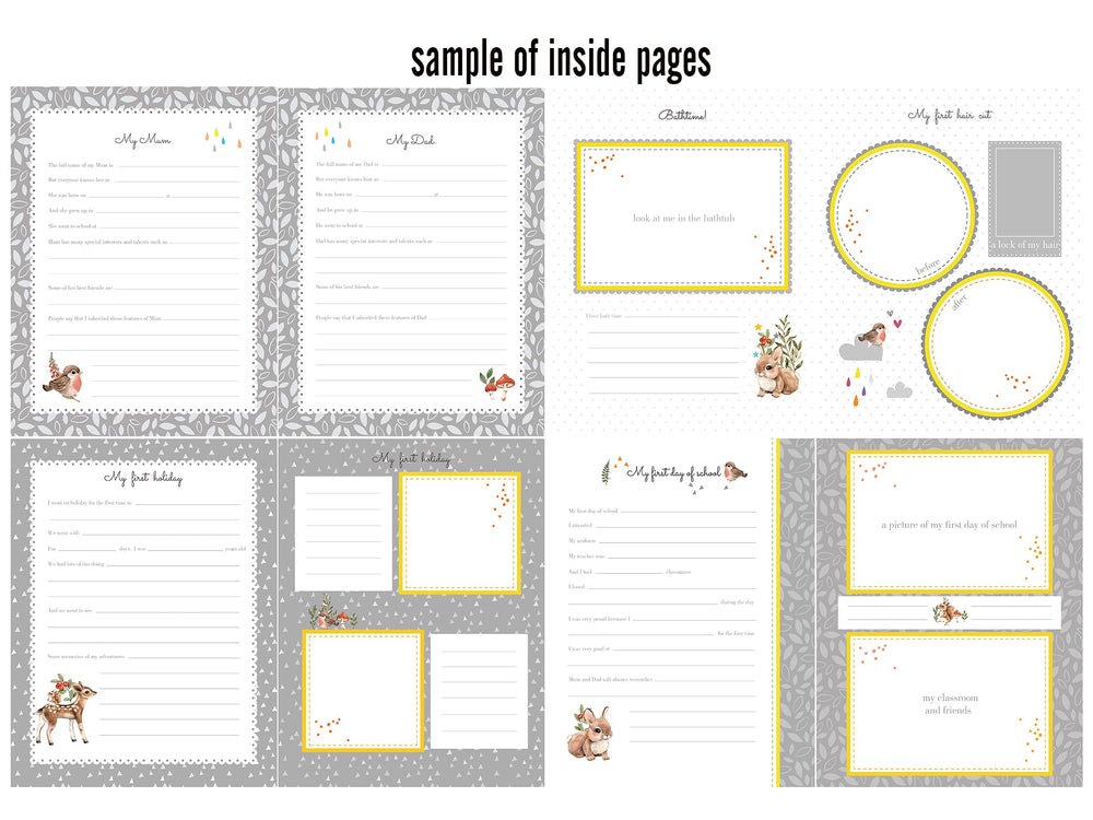 Holoary inside pages include 76 guided prompts and photo-friendly spaces.