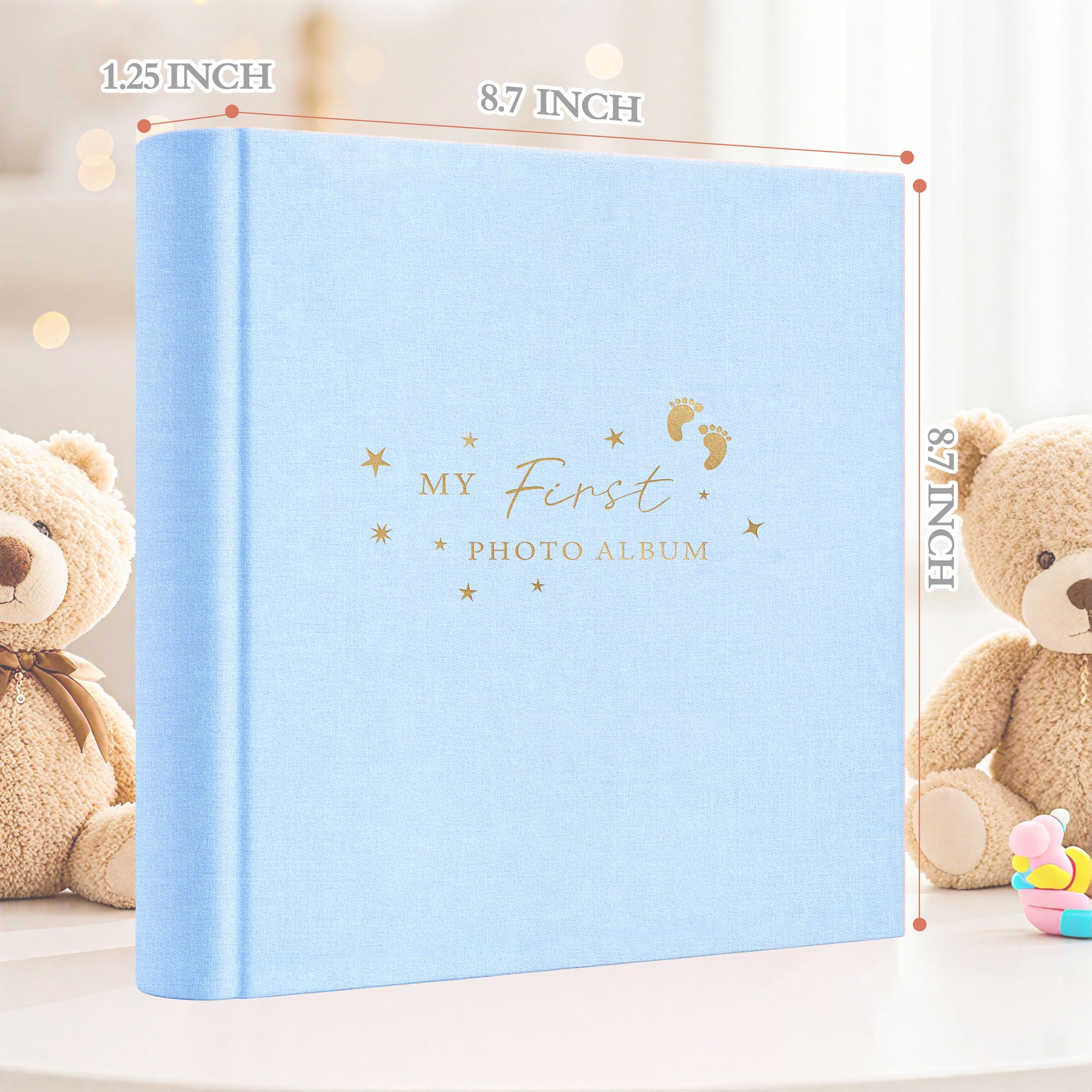 Holoary linen blue cover features hot-stamping detail and premium texture.