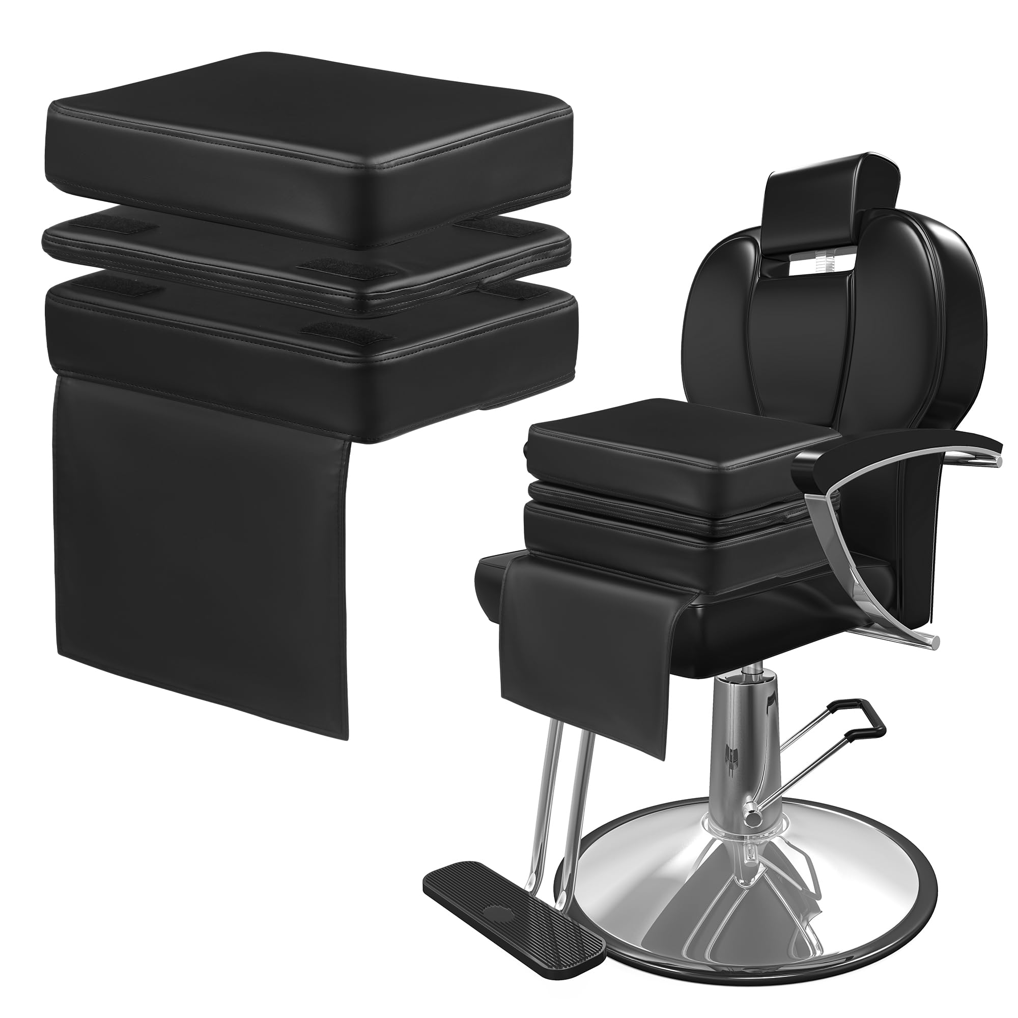 HOMBYS adjustable booster seat front view with leather finish for kids