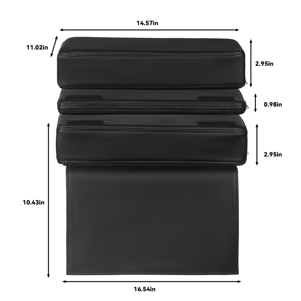 HOMBYS booster seat side view highlights compact profile for barbers