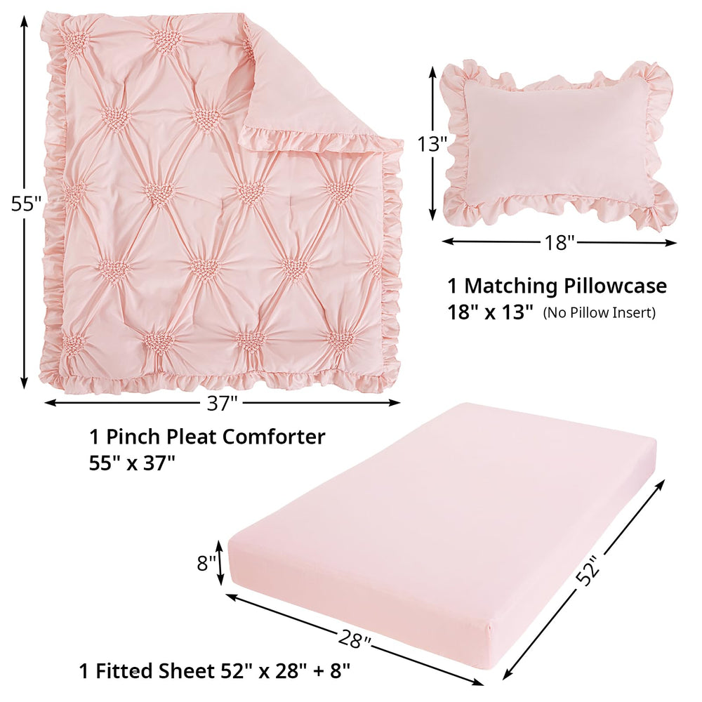 HOMBYS crib pillowcase 13x18 complements pink palette and coziness