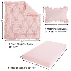 HOMBYS crib pillowcase 13x18 complements pink palette and coziness