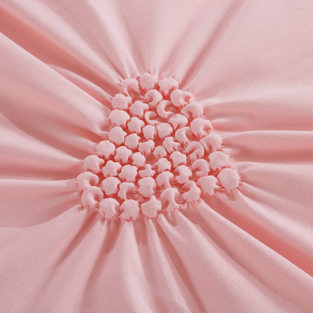 HOMBYS dreamy pink color complements heart pintuck and ruffles for playful style.