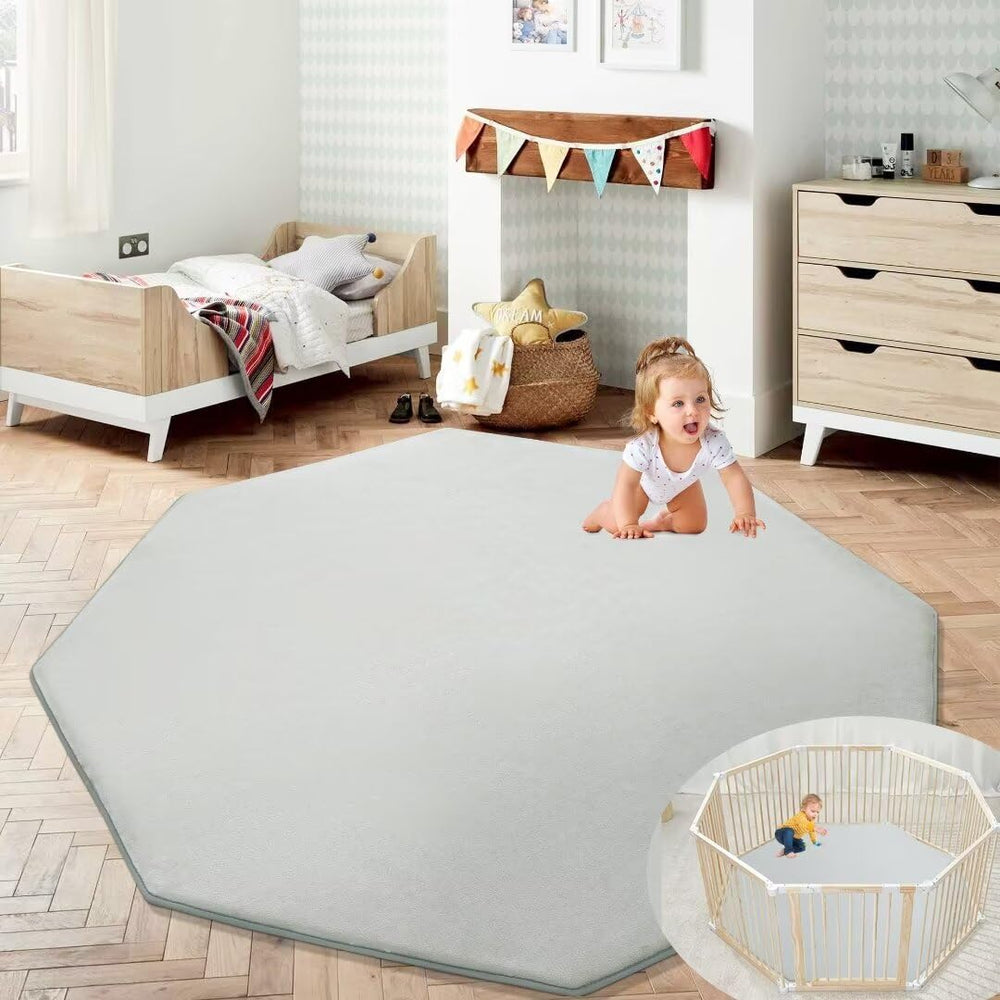 HOMBYS memory foam baby play mat with extra thickness for cushioned play.