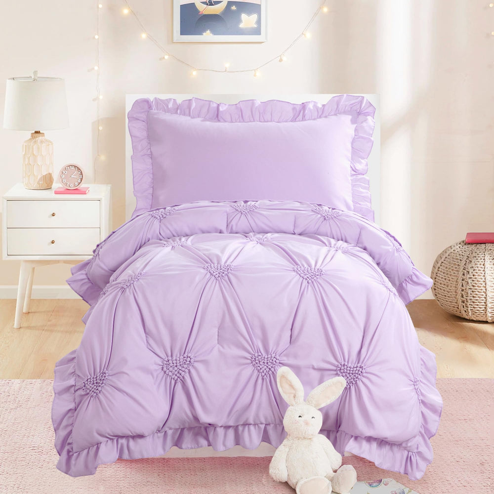 HOMBYS purple princess toddler comforter offers cozy warmth for bedtime.