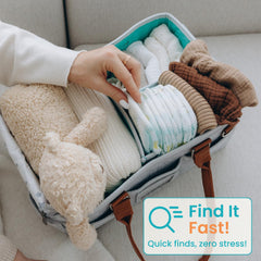 HOME FOR EACH diaper caddy travel-ready with handle supports on-the-go diaper organization