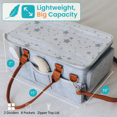 HOME FOR EACH diaper caddy waterproof interior makes stains easy to wipe away