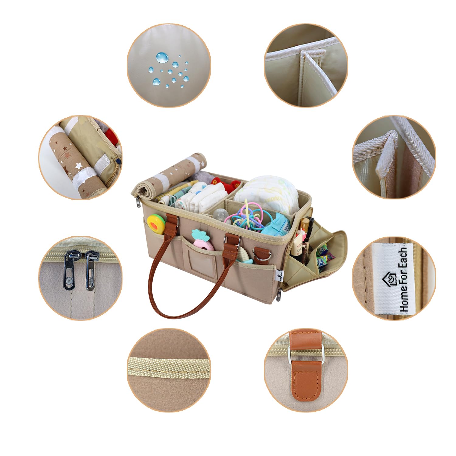 HOME FOR EACH gift-frame included with the diaper caddy for newborn keepsake