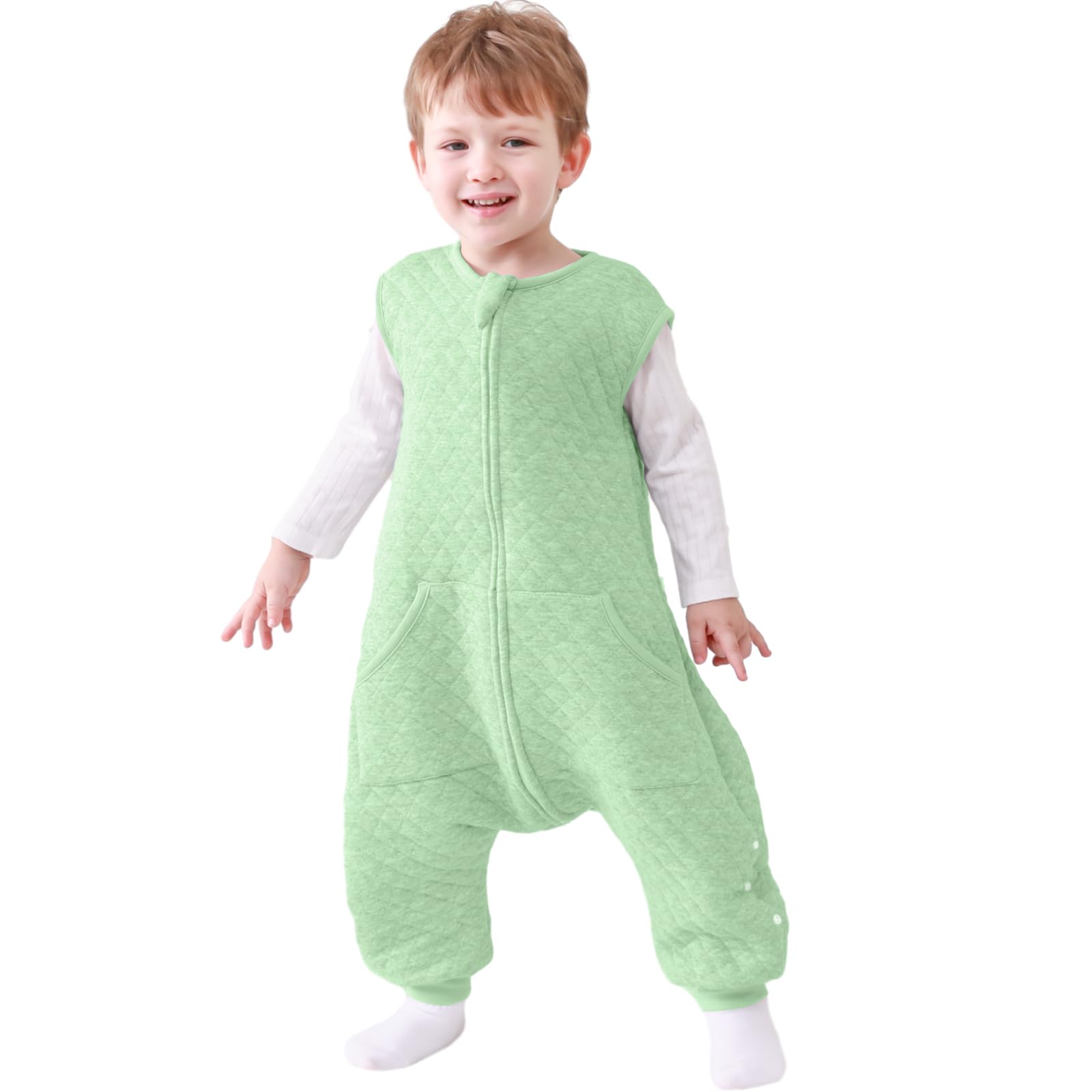 HOMEAL 1.0 TOG sleep sack Sage front view for warmth and unrestricted movement.