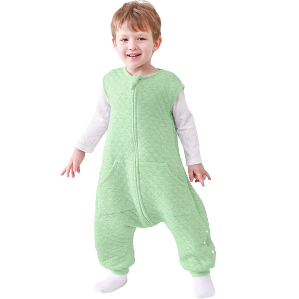 HOMEAL 1.0 TOG sleeveless sleep sack in sage provides cozy warmth for toddlers.