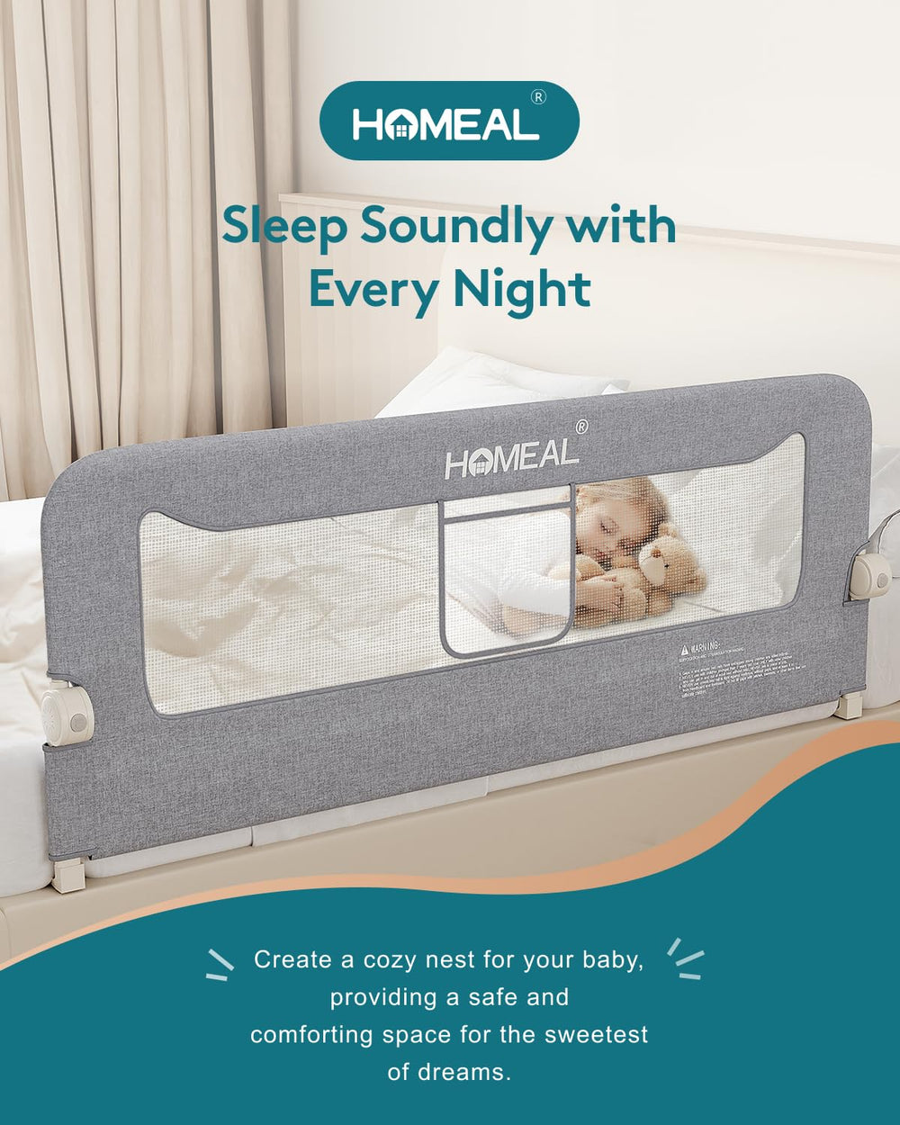 HOMEAL soft mesh cover provides breathable comfort for restless sleepers.