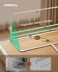 HOMEAL bed rails fold-down design for easy toddler in and out transitions.