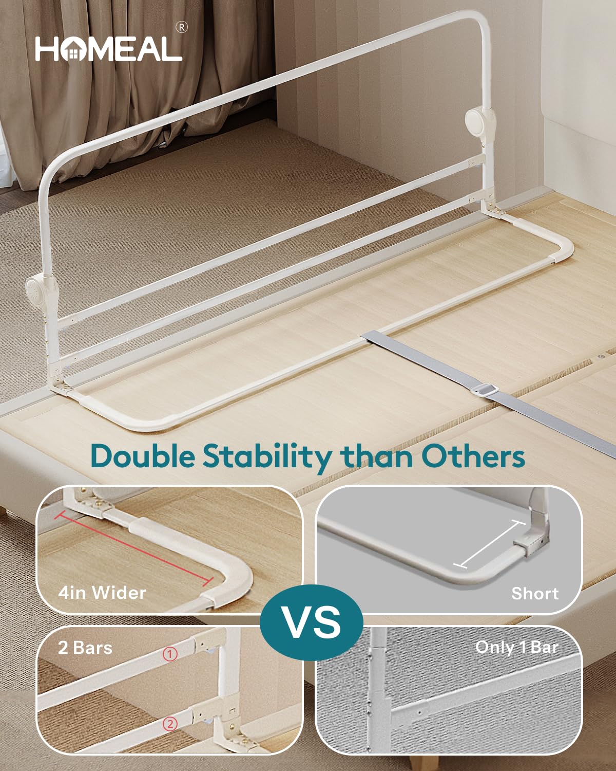 HOMEAL foldable design allows easy bed access while keeping you safe.