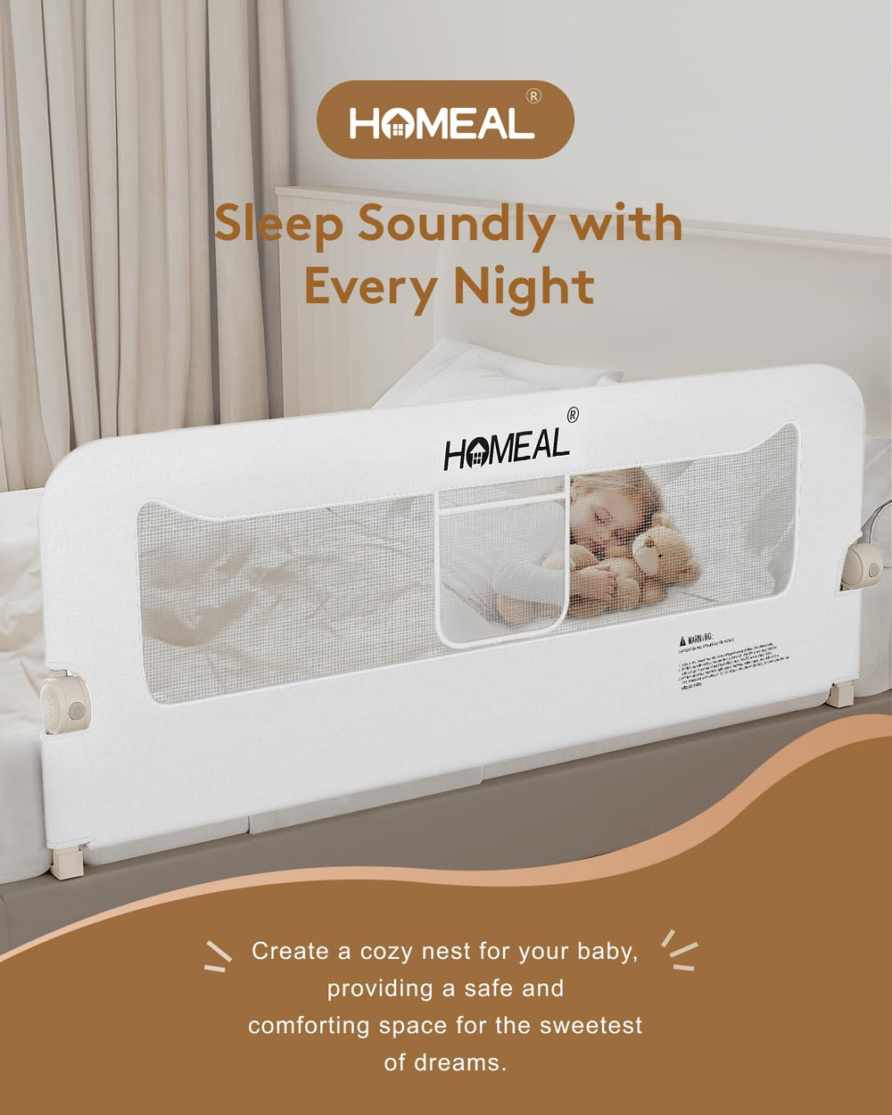 Foam padding on HOMEAL bed rail cushions little movers
