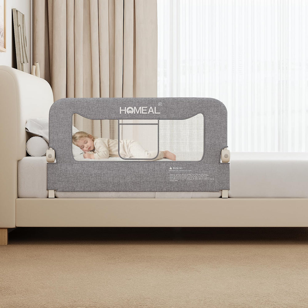 HOMEAL bed rail 32in guard keeps toddler securely beside you at night.