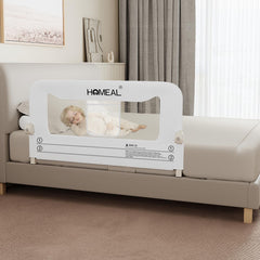 HOMEAL bed rail for toddlers with 32in swing-down design enabling easy bed access