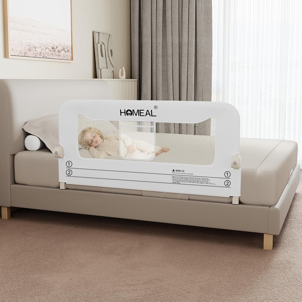 HOMEAL bed rail for toddlers in 47in provides sturdy support for safe night sleep