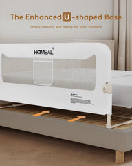 HOMEAL easy-installation bed rail with quick setup