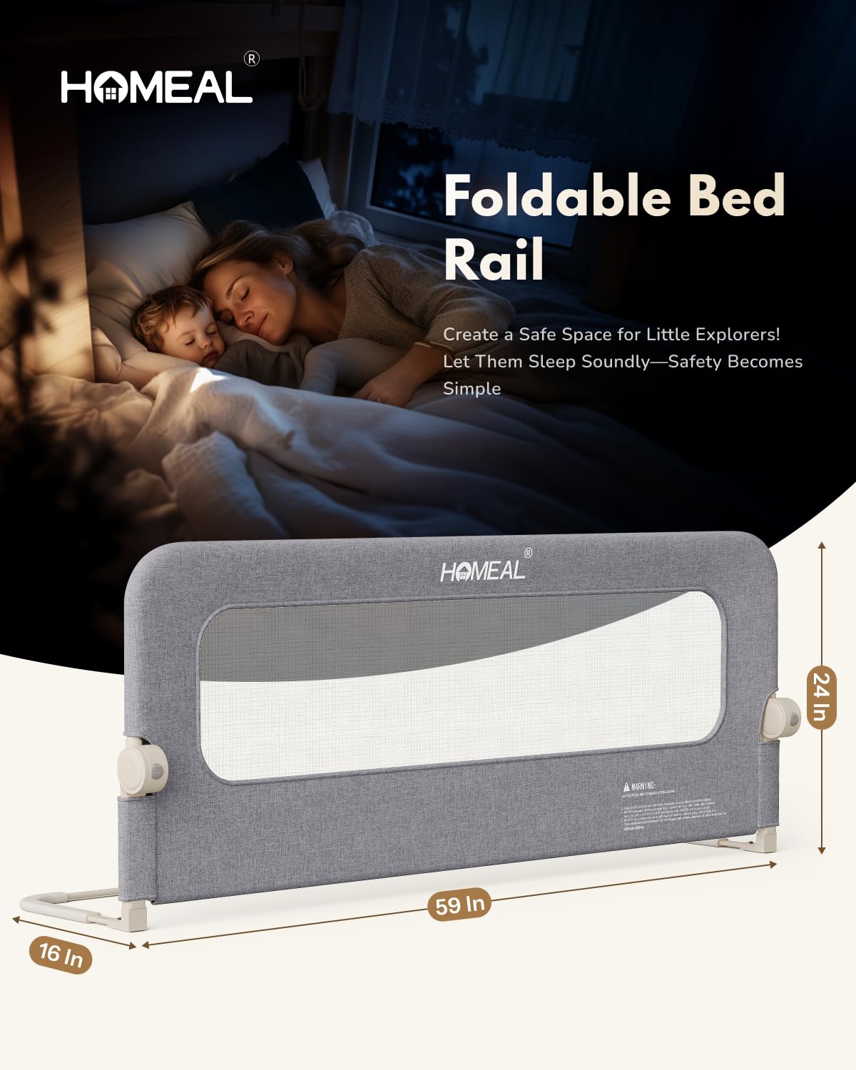 HOMEAL fold-down action for easy baby ingress and egress