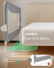 HOMEAL bed rail with U-shape base delivers extra stability